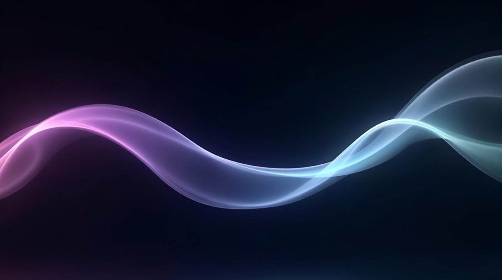 Abstrakt visuellt motiv i violett och mintgrönt mot mörk bakgrund
